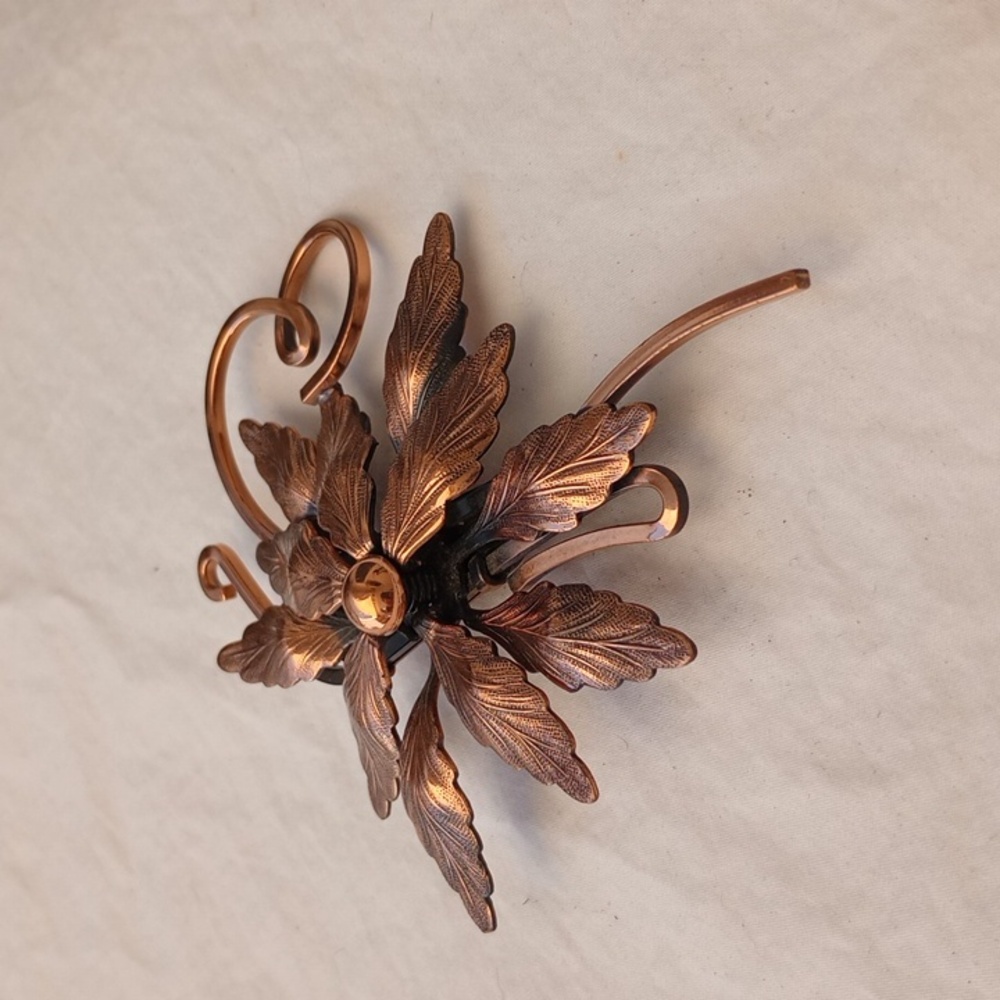 Renoir Vintage Elegant Copper Flower Brooch Casual Everyday Retro Statement Boho - Picture 5 of 15